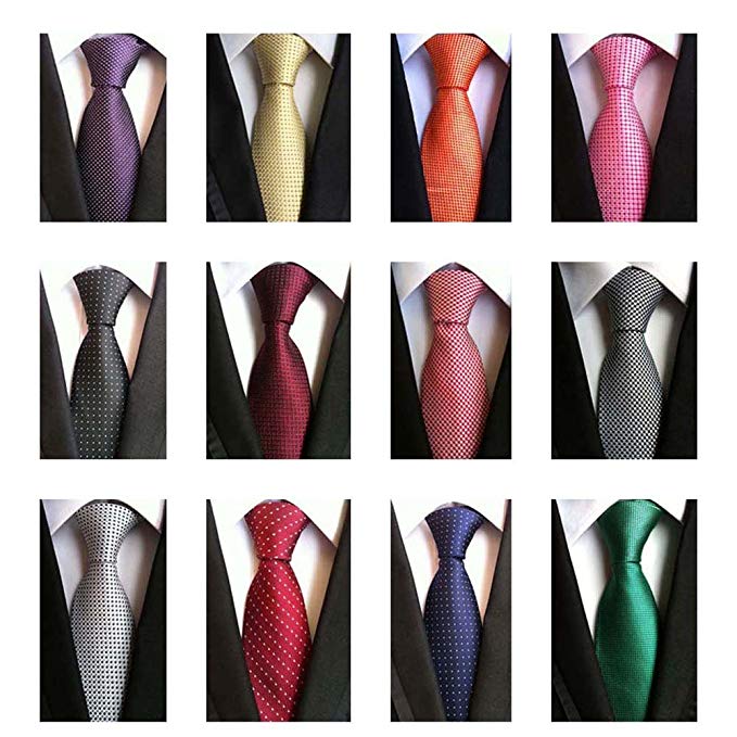 Weishang Lot 12 PCS Classic Men's Tie Silk Necktie Woven JACQUARD Neck ...